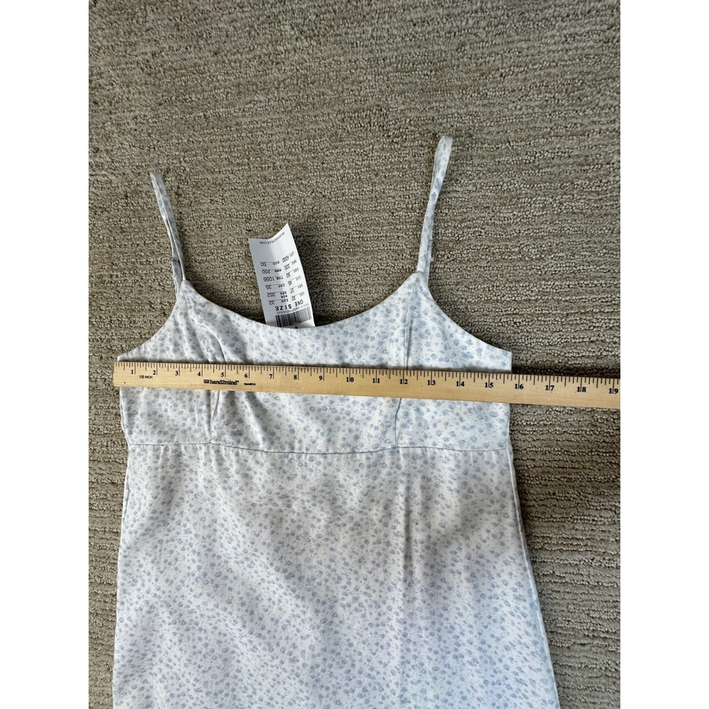 Brandy Melville Blue Floral Mini Dress White Adjustable Straps Tie Back One Size - Picture 5 of 11